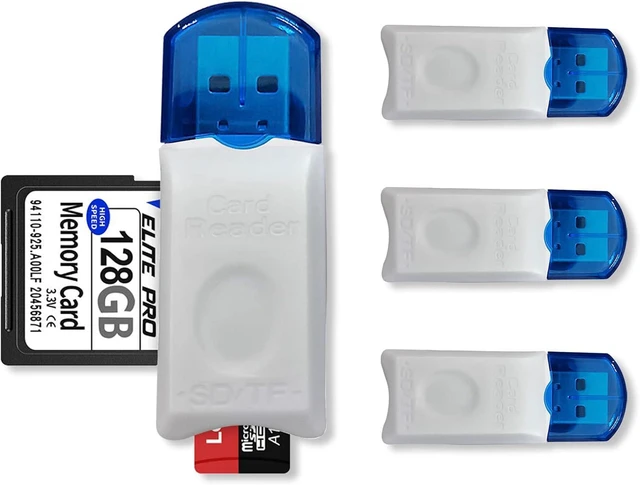Main image of 4 Pack USB SD Card Reader for PC Micro SD Card to USB Adapter Camera Memory Card Reader for Laptop