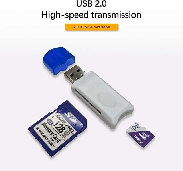 Alt view image 2 of 7 - 4 Pack USB SD Card Reader for PC Micro SD Card to USB Adapter Camera Memory Card Reader for Laptop