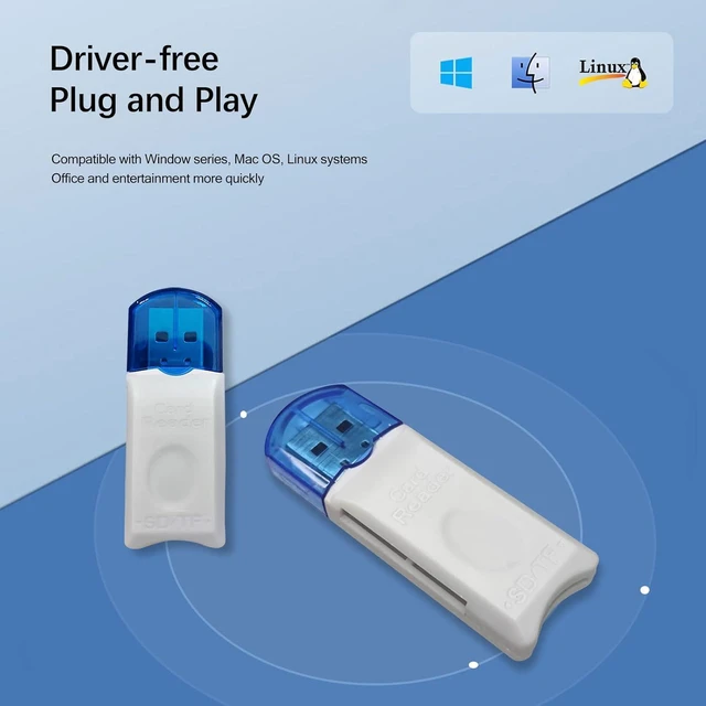 Alt view image 5 of 7 - 4 Pack USB SD Card Reader for PC Micro SD Card to USB Adapter Camera Memory Card Reader for Laptop
