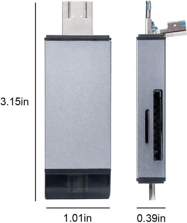 Alt view image 7 of 7 - 4-in-1 SD Card Reader for iPhone Memory Card Reader Support SD/Micro SD/TF Card SD Card Adapter for Android Phone Laptop iPhone MacBook