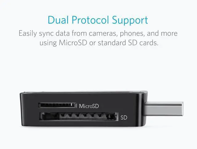 Alt view image 5 of 5 - USB 3.0 SD Card Reader 2-in-1 SD Card Reader for SDXC SDHC MMC RS-MMC Micro SDXC Micro SD Micro SDHC UHS-I Cards - Card Reader Micro SD Card Reader