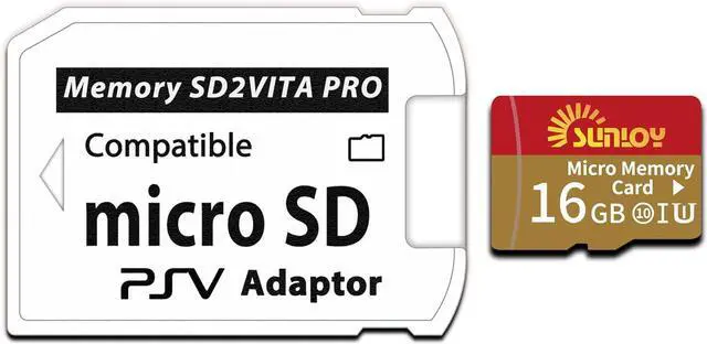 Alt view image 2 of 7 - SD2Vita 6.0 PS Vita Memory Card Adapter with 16GB Micro SD Card High Speed microSDHC UHS-I Flash Memory Card with PSV Micro SD Card Adapter for PSV 1000/2000 PSTV FW 3.60 HENkaku Enso System
