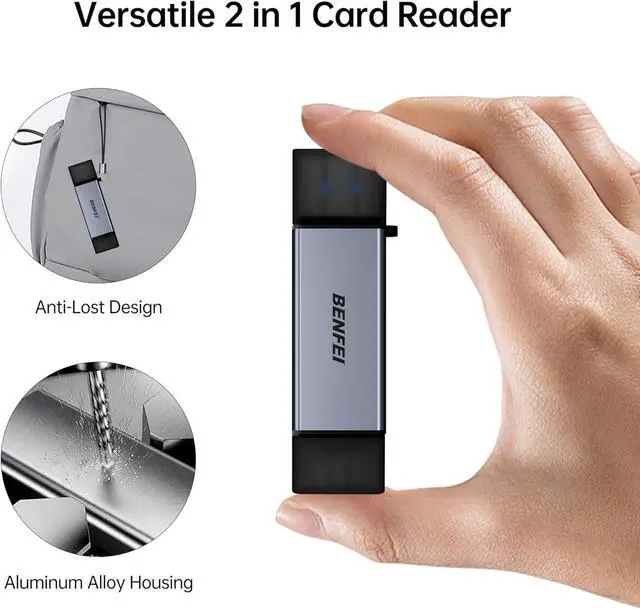 Alt view image 6 of 7 - SD Card Reader USB C to SD Micro SD Card Memory Card Adapter Dual Slot Compatible with iPhone 15 Pro/Max MacBook Pro/Air 2023 iPad Pro iMac S23 XPS 17 Surface Book 3 and More