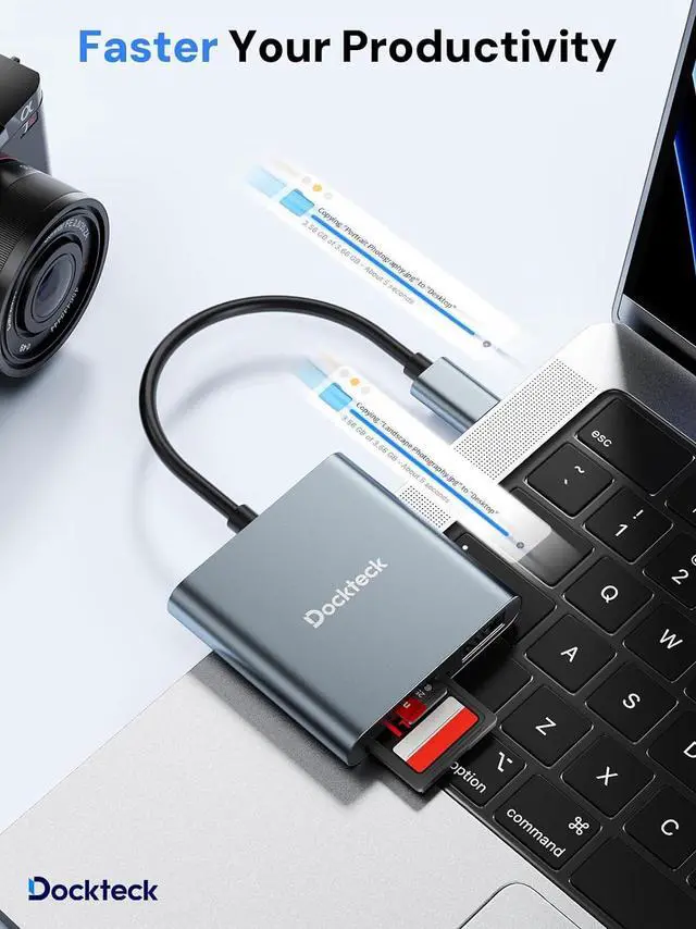 Alt view image 6 of 7 - Dockteck SD Card Reader Adapter 312MB/s SD4.0 Super Speed USB3.1 SD/TF Card Reader 3-Slot USBC to SD/Micro SD/USB A Memory Card Reader for UHS--SD/Micro SD/SDHC/SDXC/MMC with OTG for Plug&Play