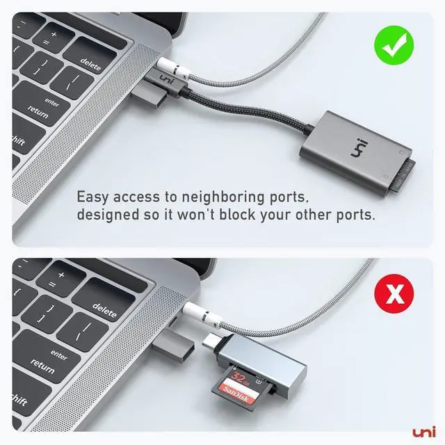Alt view image 5 of 7 - USB C SD Card Reader Sturdy Micro SD Card Adapter (Durable Nylon No Block) High-Speed USB Type C Camera Memory Card Reader OTG Compatible with Android Galaxy S24 USB-C Tablet MacBook Pro/Air