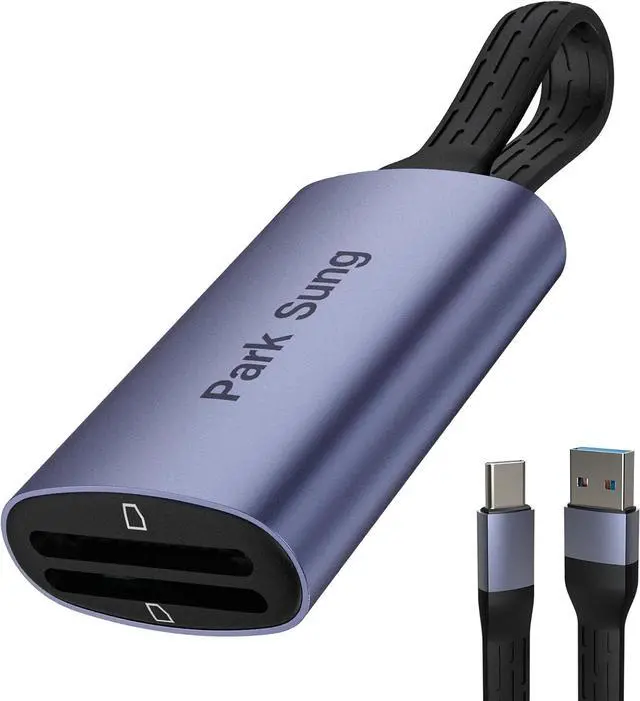 Main image of SD 4.0 Memory Card Reader 2-in-1 Dual Slot Adapter with USB-A and USB-C Connectors for SDHC RS-MMC SDXC SDHC UHS-II UHS-I Cards for iPhone 15 16 Series Cameras Laptop Tablet Smartphone