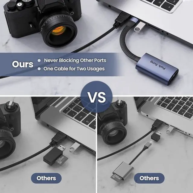 Alt view image 5 of 7 - SD 4.0 Memory Card Reader 2-in-1 Dual Slot Adapter with USB-A and USB-C Connectors for SDHC RS-MMC SDXC SDHC UHS-II UHS-I Cards for iPhone 15 16 Series Cameras Laptop Tablet Smartphone