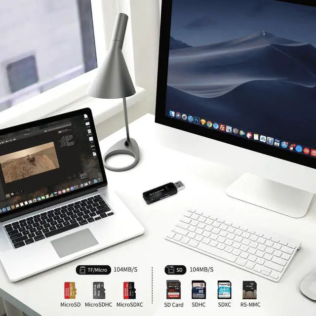 Alt view image 4 of 6 - USB 3.0 SD Card Reader for PC Laptop Mac Windows Linux Chrome SDXC SDHC SD MMC RS-MMC Micro SDXC Micro SD Micro SDHC Card and UHS-I Cards - No SD Card Included. (USB 3.0 SD -Black2)