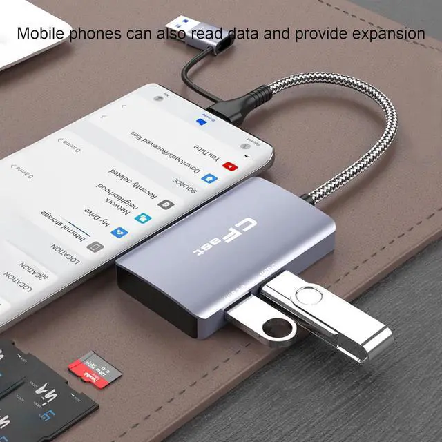 Alt view image 4 of 7 - CFast Card Reader 3 in 2 SD/TF CFast 2.0 Memory Card Reader USB 3.2 Cable Compatible with Windows/Mac/Linux/Android (3 in 2)