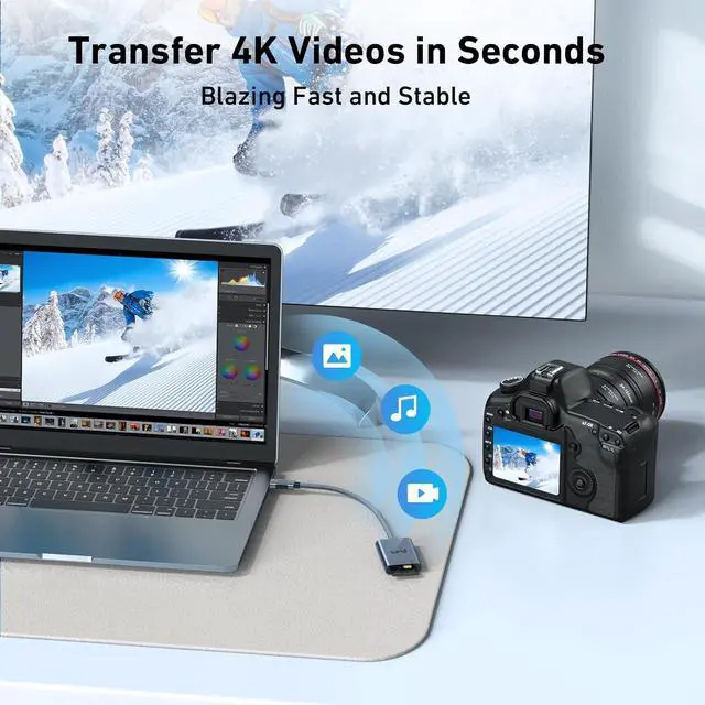 Alt view image 3 of 7 - USB-C SD 4.0 Card Reader UHS-II SD Card Adapter High Speed Memory Card Reader for Micro SD SD SDXC SDHC RS-MMC SD Card Reader Type-C Compatible with MacBook Pro/Air Laptop Tablet etc