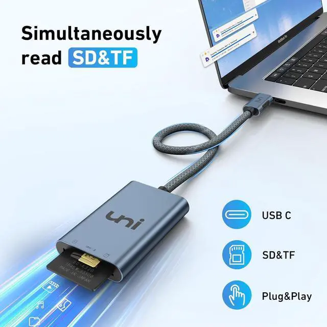 Alt view image 4 of 7 - USB-C SD 4.0 Card Reader UHS-II SD Card Adapter High Speed Memory Card Reader for Micro SD SD SDXC SDHC RS-MMC SD Card Reader Type-C Compatible with MacBook Pro/Air Laptop Tablet etc