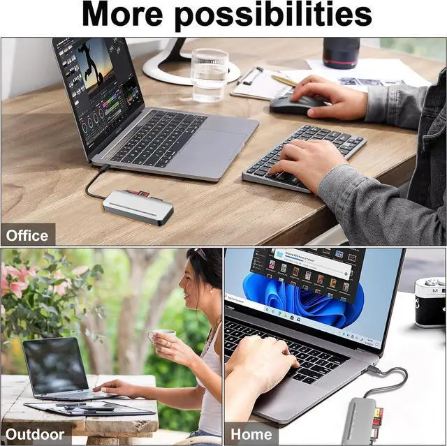 Alt view image 7 of 7 - Memory Stick Pro Duo Card Reader 7 in1 Memory Stick Pro Duo Adapter USB C for SD/TF/CF/XD/MS Multi Card Reader for Camera Game Trail Camera Phone Tablet Laptop Android