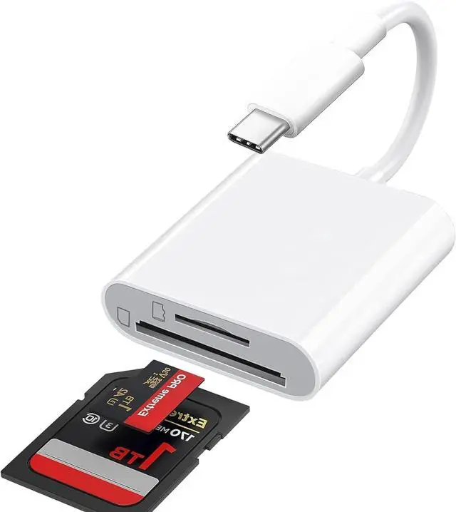 Main image of USB C SD Card Reader for iPhone 16/15 Pro Max/Plus USB-C to SD/Micro SD Memory Card Adapter for iPad/Mac Pro/Air USBC/Type C Camera Card Reader for Phone Laptop and More USBC Devices