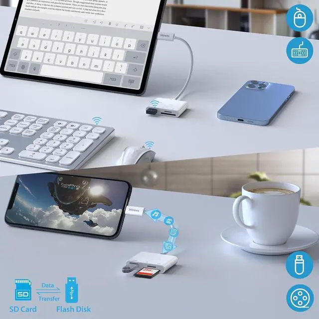 Alt view image 6 of 7 - USB C SD TF Memory Card Reader 3-in-1 Type C Camera Adapter Compatible with iPad iPhone 15 MacBook Pro/Air Chromebook  and More USB C Devices