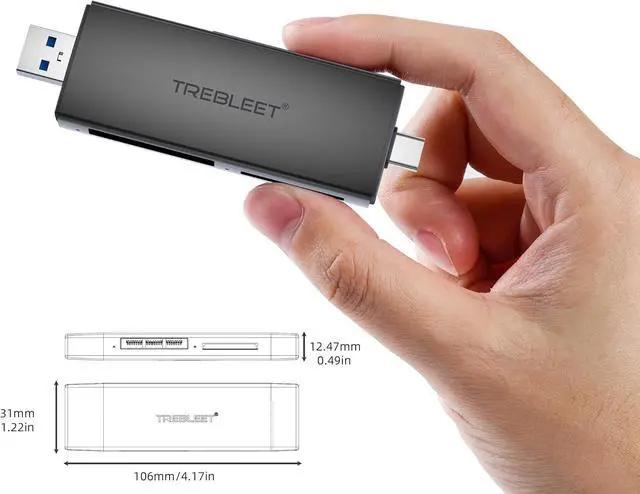 Alt view image 2 of 5 - CFexpress Type B and SD UHS-II Dual-Slot Memory Card Reader USB 3.2 10Gbps 2 in 1 USB C & USB A Port OTG for iPhone 15 Pro/iPad Pro/PC/Laptop/Smart Phone/Tablet