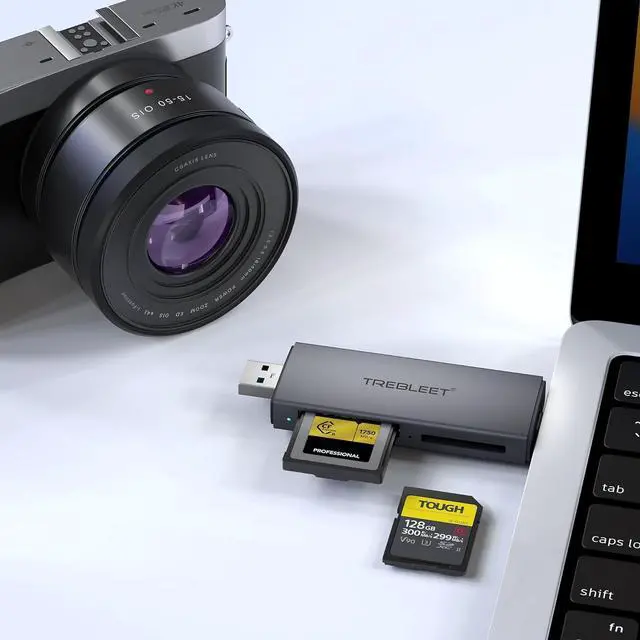 Alt view image 4 of 5 - CFexpress Type B and SD UHS-II Dual-Slot Memory Card Reader USB 3.2 10Gbps 2 in 1 USB C & USB A Port OTG for iPhone 15 Pro/iPad Pro/PC/Laptop/Smart Phone/Tablet