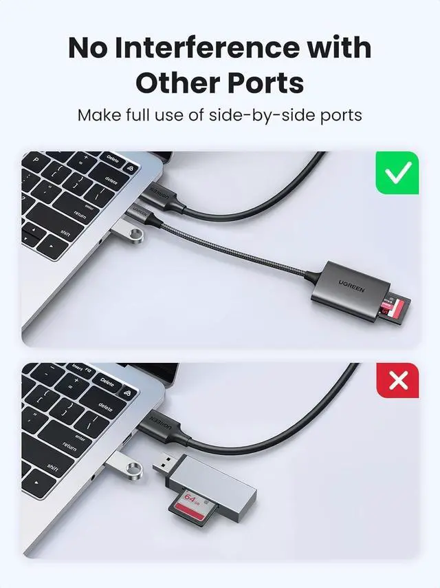 Alt view image 7 of 7 - USB C SD 4.0 Card Reader UHS-II Micro SD Card Reader Memory Card Reader Fast for SD Micro SD SDXC SDHC UHS-II & UHS-I Cards for iPhone 16/15 Pro Max MacBook Laptop Tablet Smartphone Android