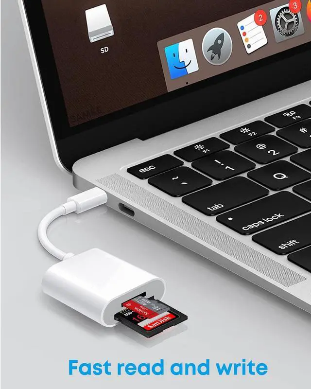 Alt view image 6 of 7 - USB C SD Card Reader USB-C to SD/Micro SD Card Reader 2in1 High-Speed Type C Camera Memory Card Adapter OTG Compatible with iPhone 15 and Above/iPad/Galaxy/MacBook Pro and More UBC C Devices