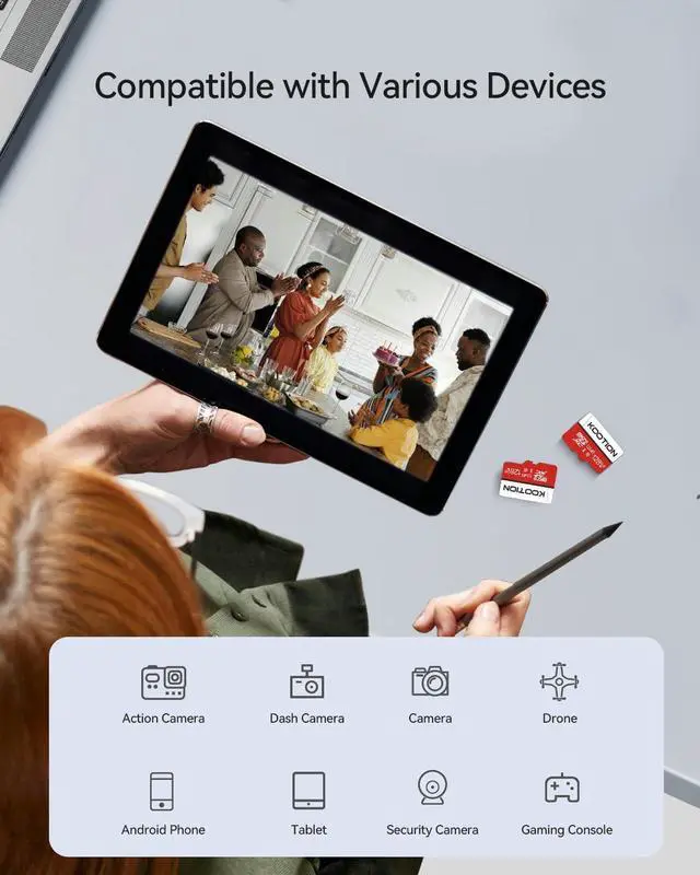 Alt view image 4 of 7 - 128GB MicroSDXC Memory Card Class 10 Micro SD Card U1 C10 High-Speed TF Flash Memory Card with Adapter