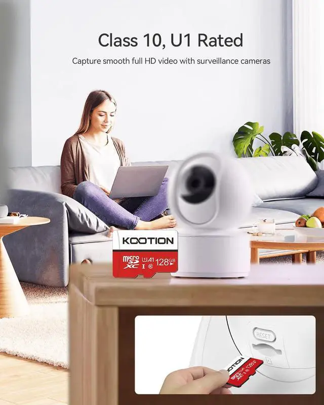 Alt view image 6 of 7 - 128GB MicroSDXC Memory Card Class 10 Micro SD Card U1 C10 High-Speed TF Flash Memory Card with Adapter