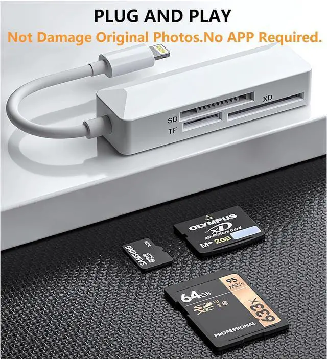 Alt view image 3 of 7 - [ MFi Certified] SD Card Reader for iPhone Lightning Memory SD Card Reader Adapter High-Speed XD Picture Card Camera Adapter for iPhone 14/13/12/11/XS/XR/X/8/7/6/5 Supports SD/TF/XD 128G 256G