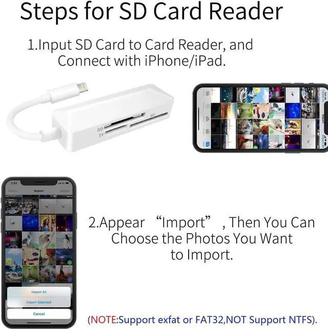 Alt view image 4 of 7 - [ MFi Certified] SD Card Reader for iPhone Lightning Memory SD Card Reader Adapter High-Speed XD Picture Card Camera Adapter for iPhone 14/13/12/11/XS/XR/X/8/7/6/5 Supports SD/TF/XD 128G 256G
