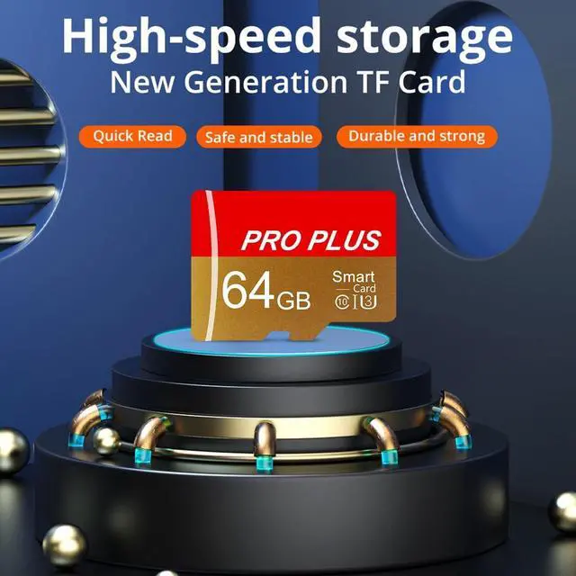 Alt view image 4 of 7 - 2 Pack TF Card 64GB with Adapter High Speed Memory Card UHS-I C10 A1 Memory TF Card for Tablet/Mobile Phone/Camera/Car Audio/Game Console (TF162 Red Gold 64GB)