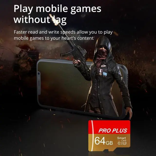 Alt view image 5 of 7 - 2 Pack TF Card 64GB with Adapter High Speed Memory Card UHS-I C10 A1 Memory TF Card for Tablet/Mobile Phone/Camera/Car Audio/Game Console (TF162 Red Gold 64GB)