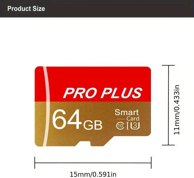 Alt view image 7 of 7 - 2 Pack TF Card 64GB with Adapter High Speed Memory Card UHS-I C10 A1 Memory TF Card for Tablet/Mobile Phone/Camera/Car Audio/Game Console (TF162 Red Gold 64GB)
