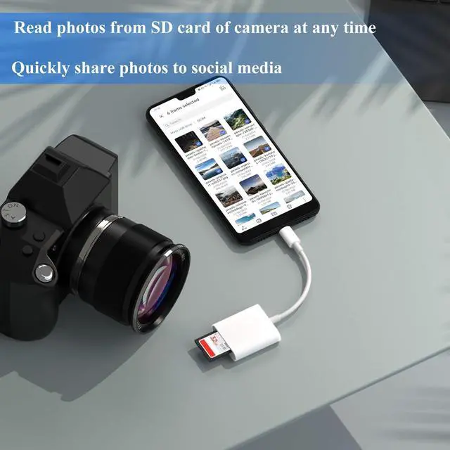 Alt view image 3 of 7 - USB C SD Card Reader for Android iPhone 15 3 in 1 Memory Card Reader Digital Camera Adapter iPhone Sd Card Adapter for More Type C/USB-C Devices Compatible with SDcardTFcard