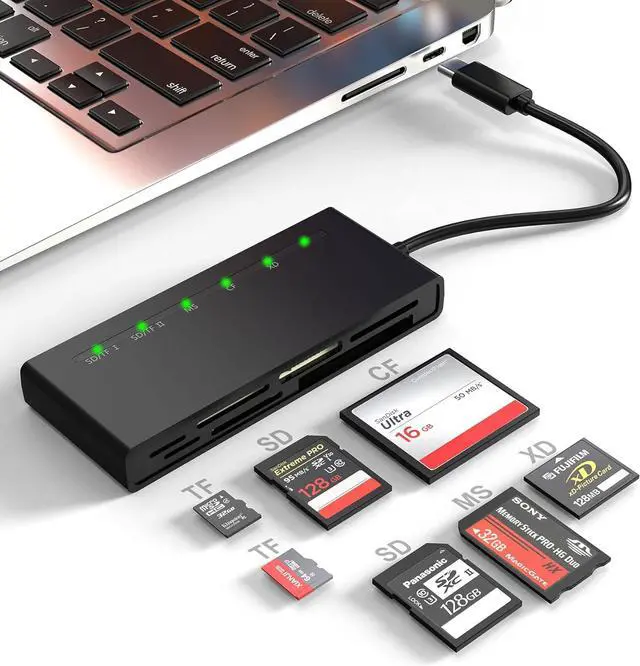 Main image of USB C Multi Card Reader SD/TF/CF/XD/MS Type-C 5Gps High Speed 7-in-1 XD Picture Card Reader for SDXC SDHC TF Micro SD CF MS MMC Card Sony Memory Stick Pro Duo Adapter Read 5 Cards Simultaneously