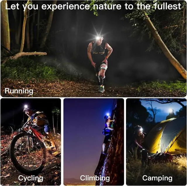 Alt view image 7 of 7 - 2000LM Super Bright LED Rechargeable Headlamp Zoomable Head lamp with 5 Lighting Modes 90° Adjustable & IP67 Waterproof for Camping | Hiking | Climbing | Fishing | Hunting | Auto Repair