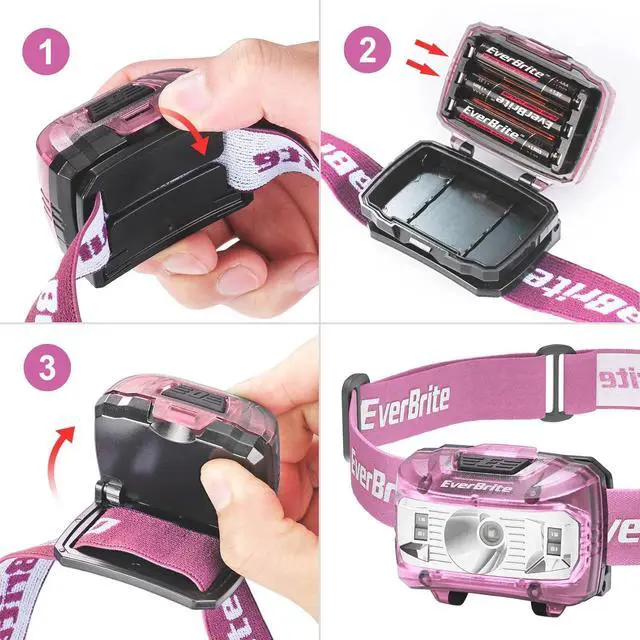 Alt view image 5 of 7 - Headlamp 2 Pack Kids Headlamp with Red Light and Memory Function Head Lamp for Adults and Kids with 5 Modes Bright Headlamps for Camping Running Batteries Included