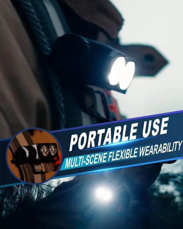 Alt view image 4 of 7 - Headlamp Rechargeable 2PCS 4500L Super Bright Light Bright LED Rechargeable Headlight with White Light Waterproof Head Lamp with Headband for Outdoor Camping Hiking Camping Essentials Working