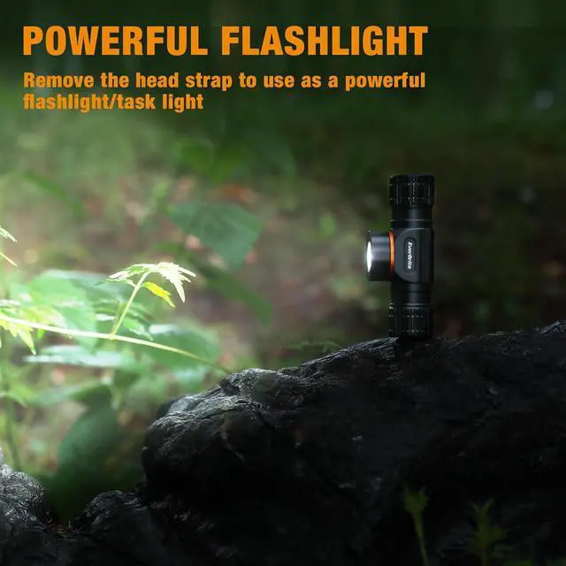 Alt view image 7 of 7 - Rechargeable Headlamp 1000 Lumen LED Rechargeable Headlight with 5 Light Modes Magnetic Base and Adjustable Headstrap Perfect for Camping Hiking Caving Fishing