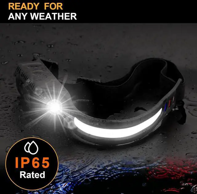 Alt view image 7 of 7 - Headlamp Rechargeable 2pcs 230° Wide Beam Head Lamp with Motion Sensor - Camping Essentials Waterproof LED Head Light Flashlight for Hiking Fishing Biking Working and Gift