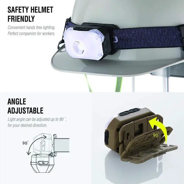 Alt view image 7 of 7 - Heady2 (Black) - Rechargeable LED Headlamp Flashlight Lightweight for Camping Running Hiking Emergency & Industrial Use. USB-C Charging Up to 40 Hours Battery Life Waterproof.