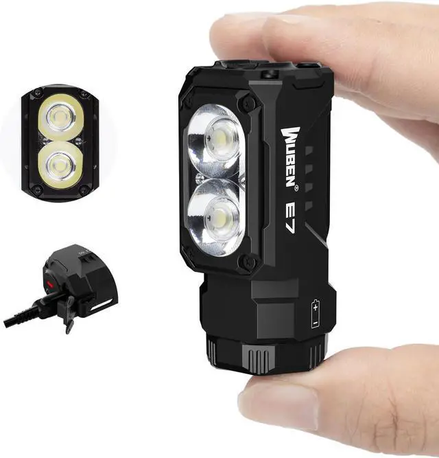 Main image of E7 1800 Lumen Rechargeable Mini Flashlight with Magnet - Super Bright 6 Modes EDC Flashlight Typ-C Rechargeable LED IP68 Pocket Flashlight for Headlamp Use Rescue Camping