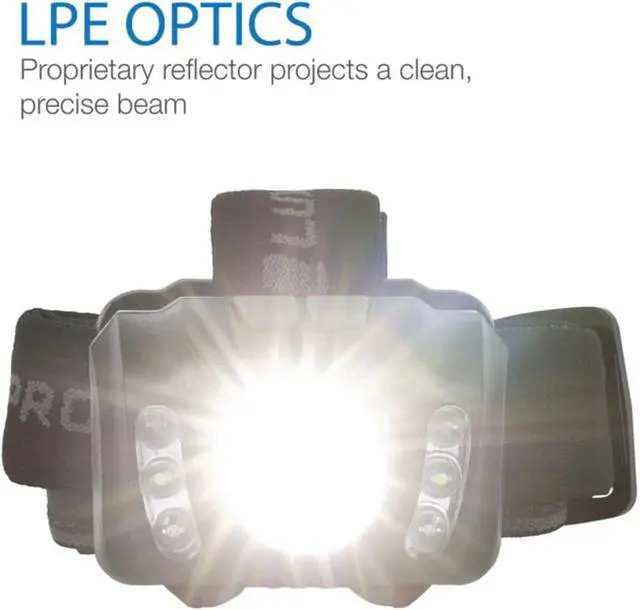 Alt view image 4 of 7 - LP345V2 LED Headlamp - Bright 300 Lumen Head Lamp for Outdoors Camping & Hiking - 6 Light Modes White Green & Red Light - IPX4 Waterproof - Adjustable Headband - Batteries Included - 2 Pack