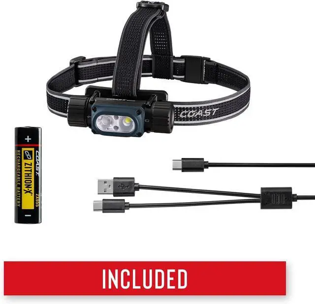 Alt view image 7 of 7 - WPH34R 2000 Lumen Waterproof Ultra Bright IP68 USB Rechargeable-Dual Power Headlamp 6 Modes with Spot and Flood Beams Blue/Black