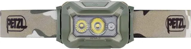 Alt view image 2 of 5 - ARIA 2 RGB Compact Durable Waterproof headlamp with White red Green and Blue Modes 450 lumens Camo