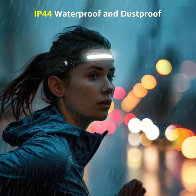 Alt view image 5 of 7 - Lepro Headlamp - Super Bright LED Head Lamp Rechargeable with 230°Wide Beam, Adjustable Spotlight, Motion Sensor, 5 Modes, Waterproof Lightweight Headlight Flashlight for Camping Running