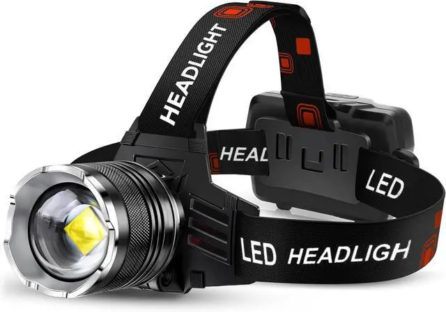 Main image of LED Rechargeable Headlamp 4500 High Lumens, 95 Hours Endurance Head Lamp with Zoomable & 12 Modes & IPX7 Waterproof & 125° Adjustable, Super Bright Head Light for Outdoor, Camping, Hard Hat
