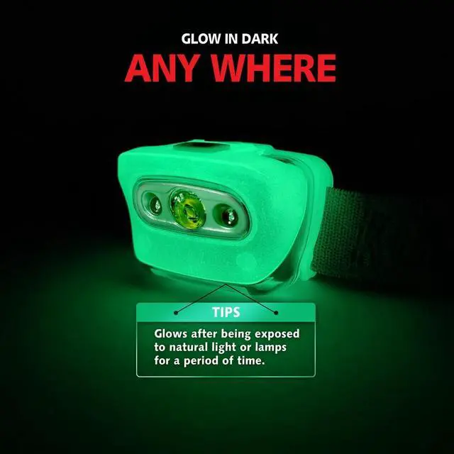 Alt view image 6 of 7 - 2 Pack LED Headlamp Flashlight for Adults & Kids Camping Hiking Glow in The DarkHead Lamp with White & Red Light Comfortable Headband Lightweight & Waterproof with 6 AAA Batteries