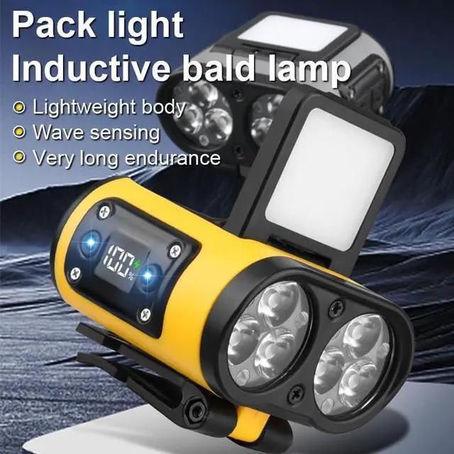 Alt view image 2 of 6 - Headlamp Flashliht 1200 Lumen LED Rechargeable Head Lamp with Motion Sensor 6 Model Headlamp for Hiking Running Repairing Fishing