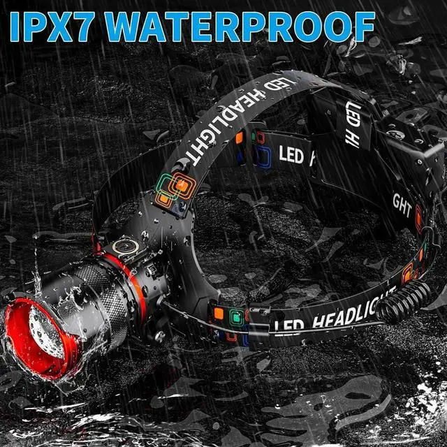 Alt view image 6 of 7 - Rechargeable LED Headlamps High lumens Headlamp with Motion Sensor & Zoomable 12 Modes IPX7 Waterproof Headlight for Forehead 125° Adjustable & Brightest Head Lamp for Adults Camping Hardhat
