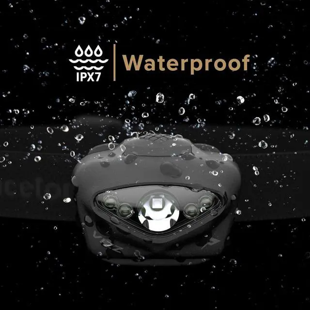 Alt view image 4 of 7 - Vizz Headlamp 550 Lumen Dimmable LED IPX7 Water Resistance Essential Outdoor Accessory for Hiking Backpacking Camping Running and Safety Preparedness Black Tactical