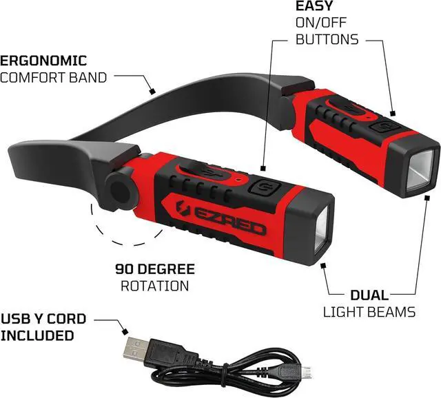 Alt view image 6 of 7 - ANYWEAR Rechargeable Neck Light for Hands-Free Lighting - NK15 Perfect Light for Mechanics Camping Hunting DIY Projects Reading