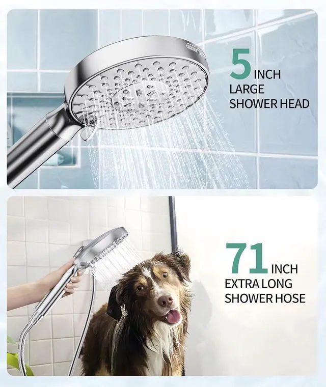 Alt view image 6 of 7 - Filtered Shower Head with Handheld High Pressure 9 Spray Mode Chrome Showerhead with Filters detachable shower head Water Softener Filters Beads for Hard Water -Remove Chlorine