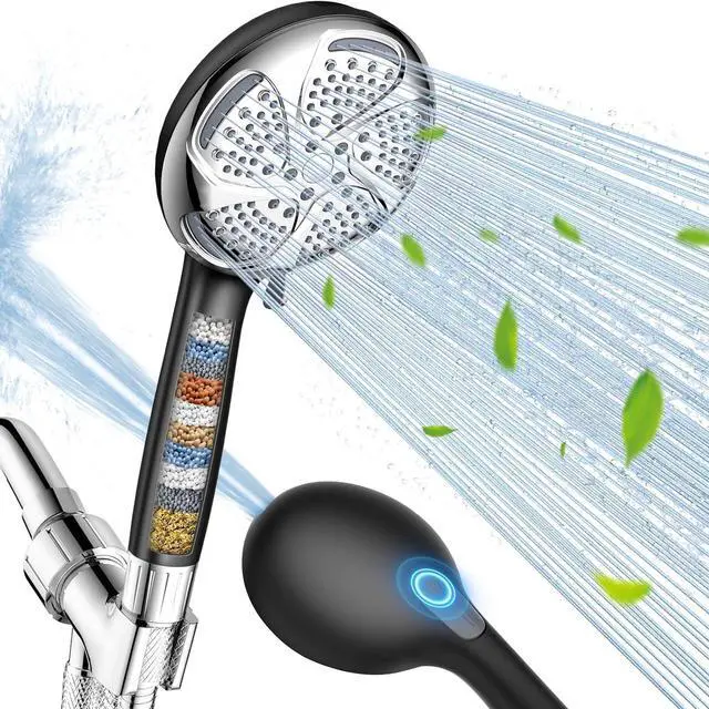 Main image of Filtered Shower Head with Handheld High Pressure 7-Spray Showerhead with Filters for Hard Water - Remove Chlorine Reduce Dry Itchy Skin Anti-clog Nozzles Power Wash to Clean Tub Tile & Pet